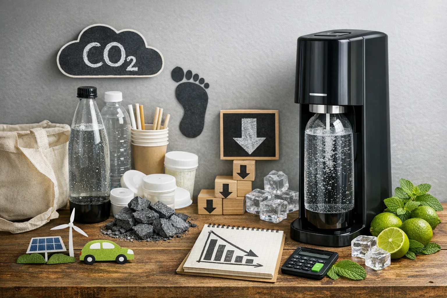 CO2-Fussabdruck von Wassersprudlern: Faktoren und Reduktionsmoeglichkeiten