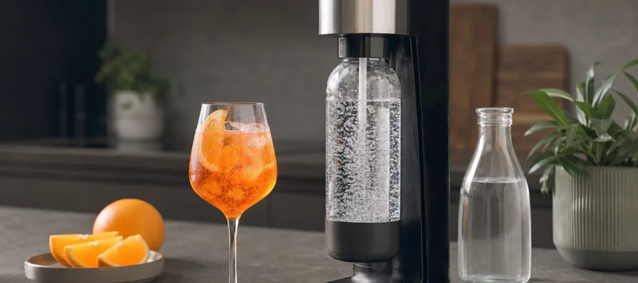 Aperol Spritz-Variante mit Wassersprudler