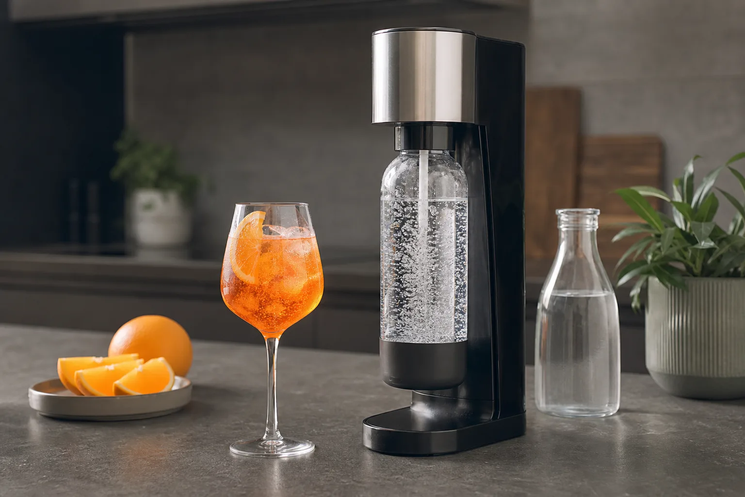 Aperol Spritz-Variante mit Wassersprudler