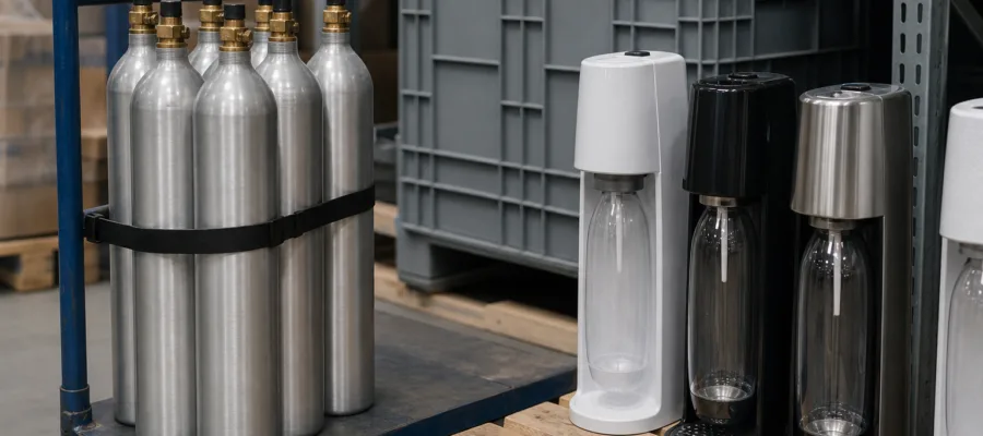 Druckbehaelter und Wassersprudler: sichere Handhabung, Transport und Lagerung