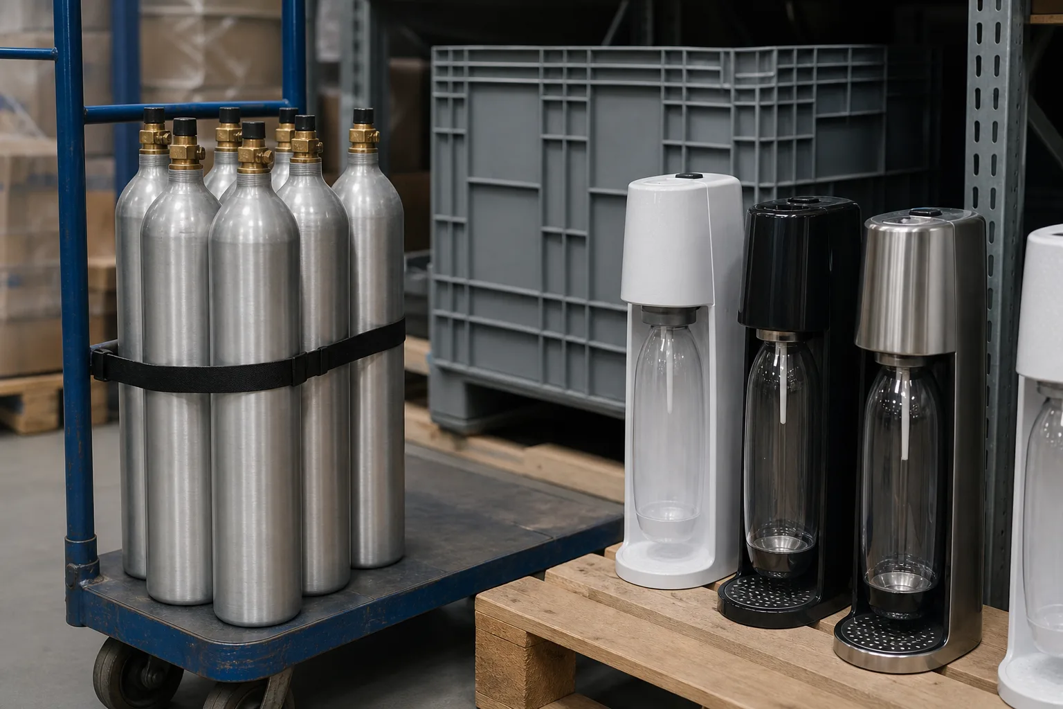 Druckbehaelter und Wassersprudler: sichere Handhabung, Transport und Lagerung