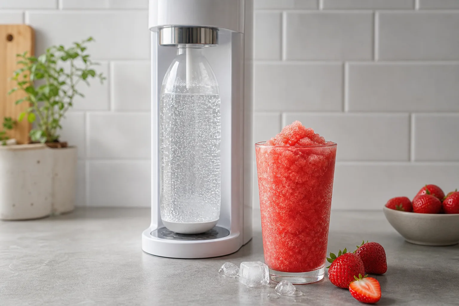Erdbeer-Slush mit Wassersprudler