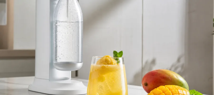 Mango-Sorbet-Fizz mit Wassersprudler