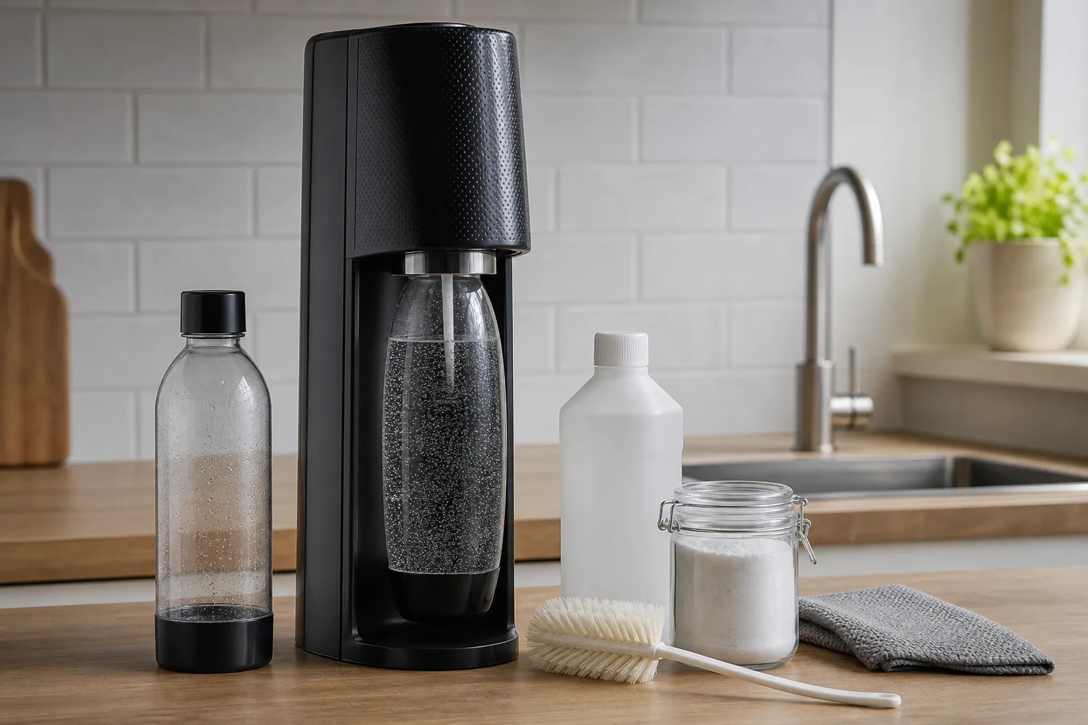 Wassersprudler reinigen und entkalken: Anleitung fuer hygienische Geraetepflege